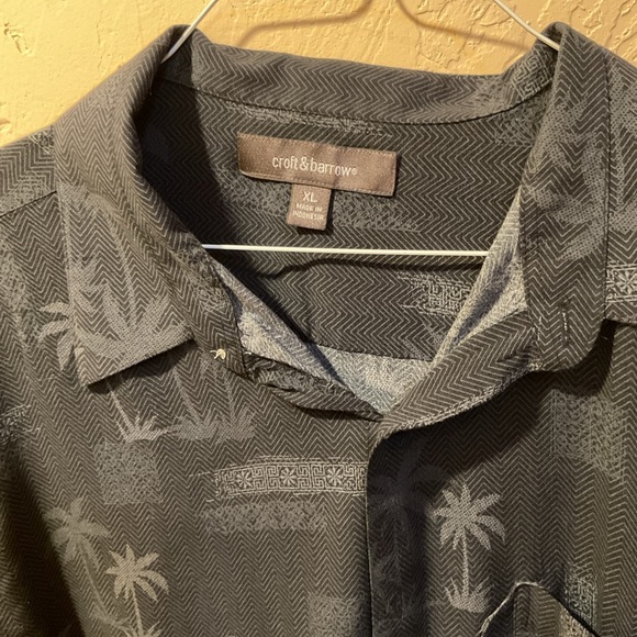 Black Tropical Print Shirt XL Croft & barrow - Picture 2 of 3